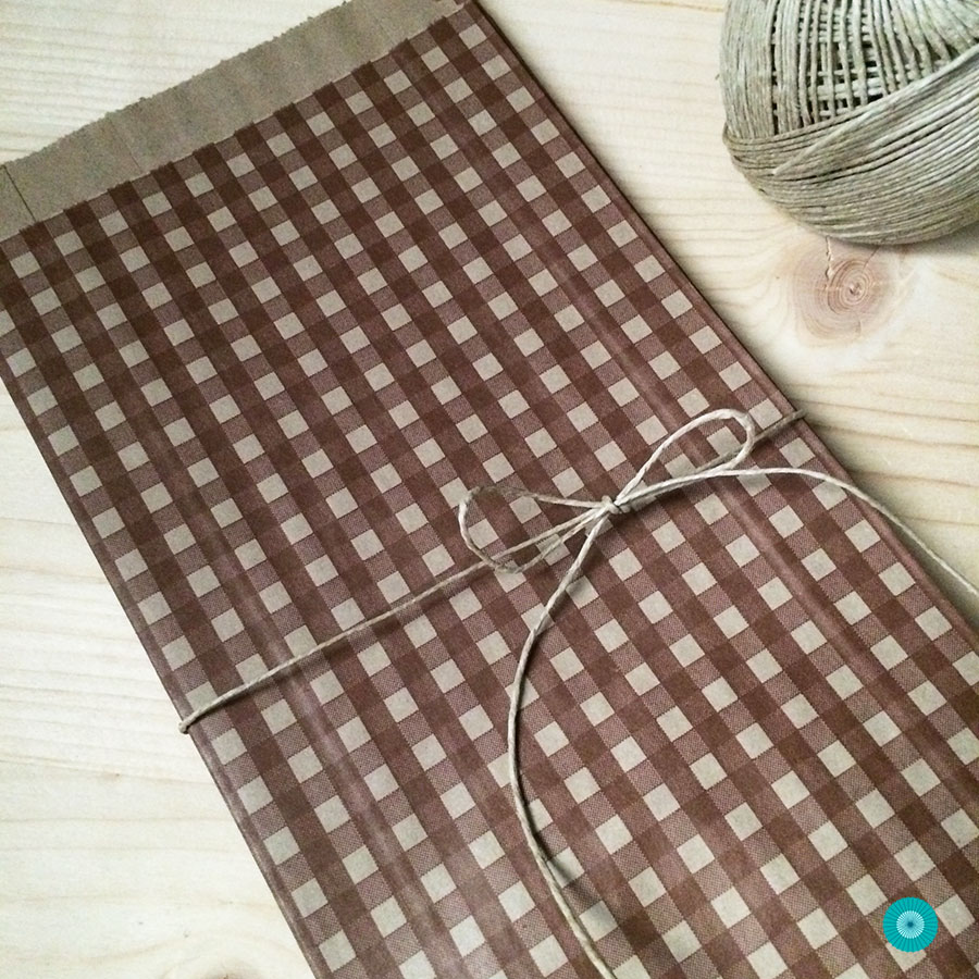 Bolsa kraft grande vichy chocolate - 10 u bolsa de papel kraft