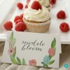 Mesero bloom. Pack 8u carteles de mesa personalizados