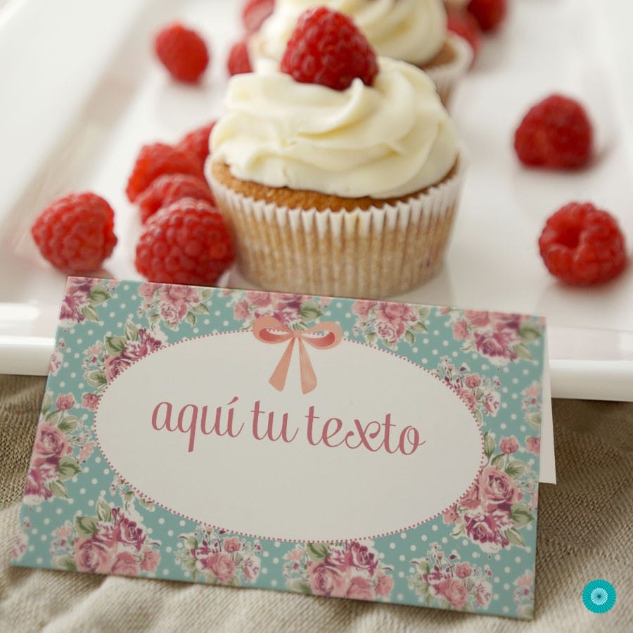 Mesero rosa inglesa. Pack de 12 u meseros para bodas diseño