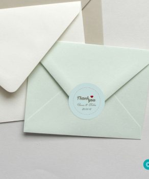 Etiqueta verde menta pegatinas para boda