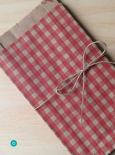 Bolsas kraft grandes vichy rojo bolsas para tiendas