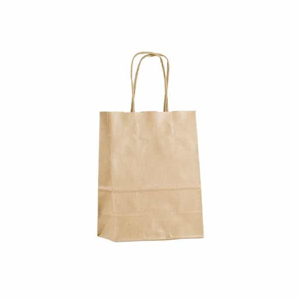 Bolsa de papel kraft con asa. 50u bolsas de papel kraft bodas