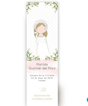 marcapaginas de comunion personalizados