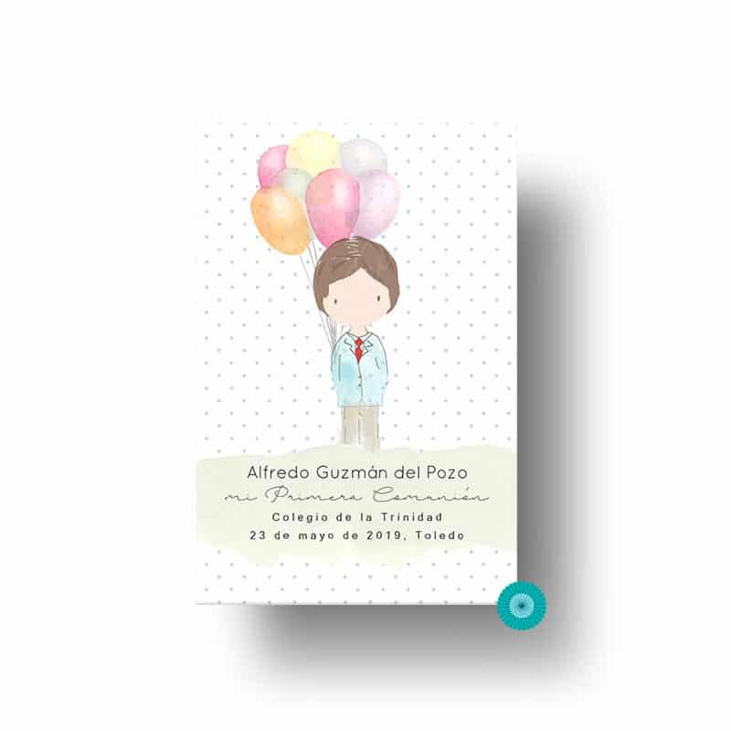 Recordatorios de comunión con Chaqueta. Globos Recordatorios de comunión con Chaqueta. Globos