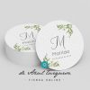 Etiquetas con inicial. Bosque etiquetas personalizadas para fiestas