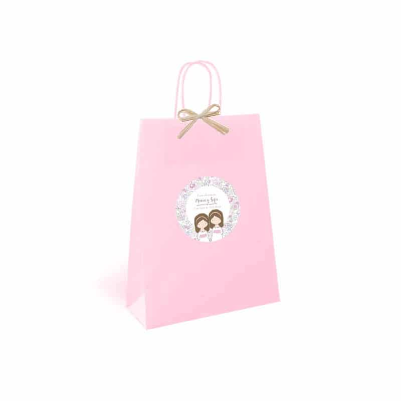 Bolsa de papel rosa. 50u bolsa para regalos rosa