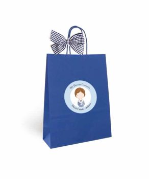 Bolsa de papel azul. 50u