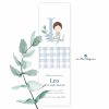 Marcapáginas comunión. Letra azul marcapáginas de niño con inciales