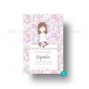 Recordatorios para comunión. Florecitas lila papelería de comunión personalizada