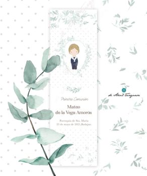 Marcapáginas comunión. Porcelana verde Puntos de libro para comunion