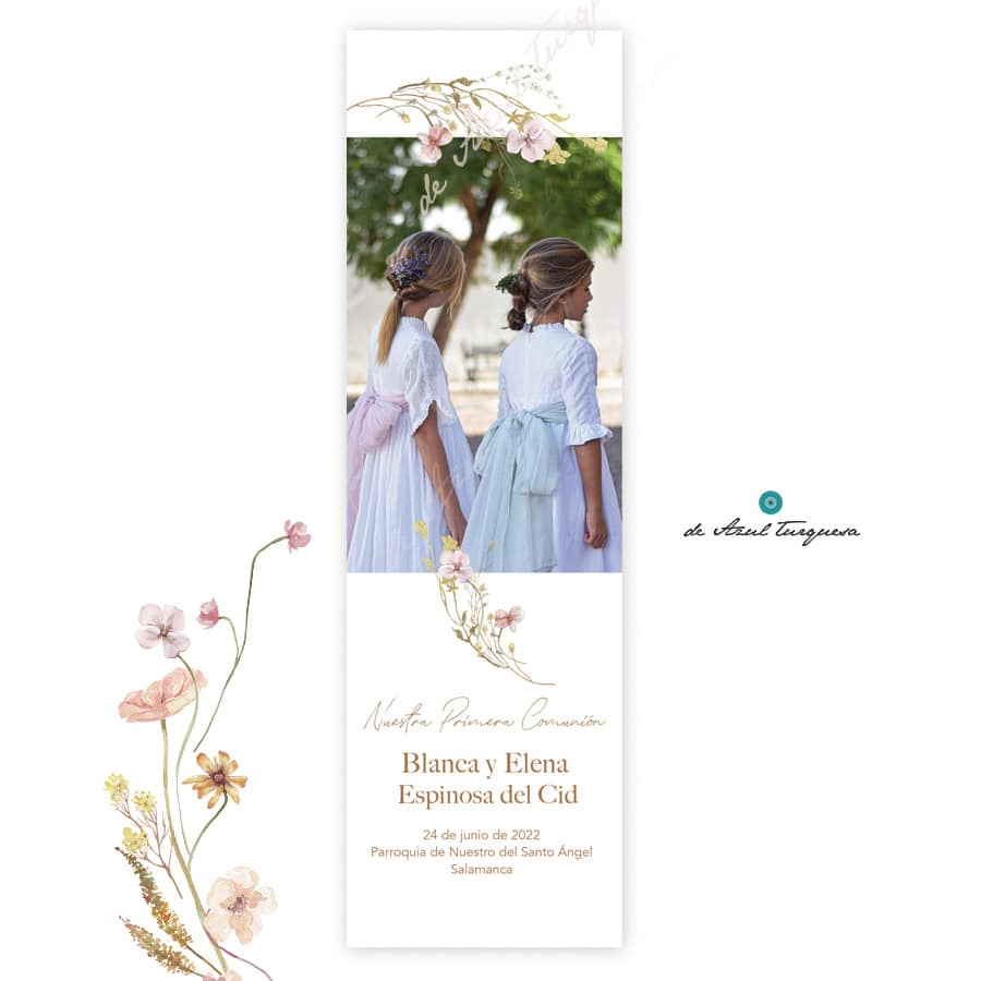Marcapáginas de comunión Verano flor comprar marcapaginas de comunion