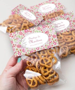 Meseros para candy bar Martina bolsas de chuches personalizadas