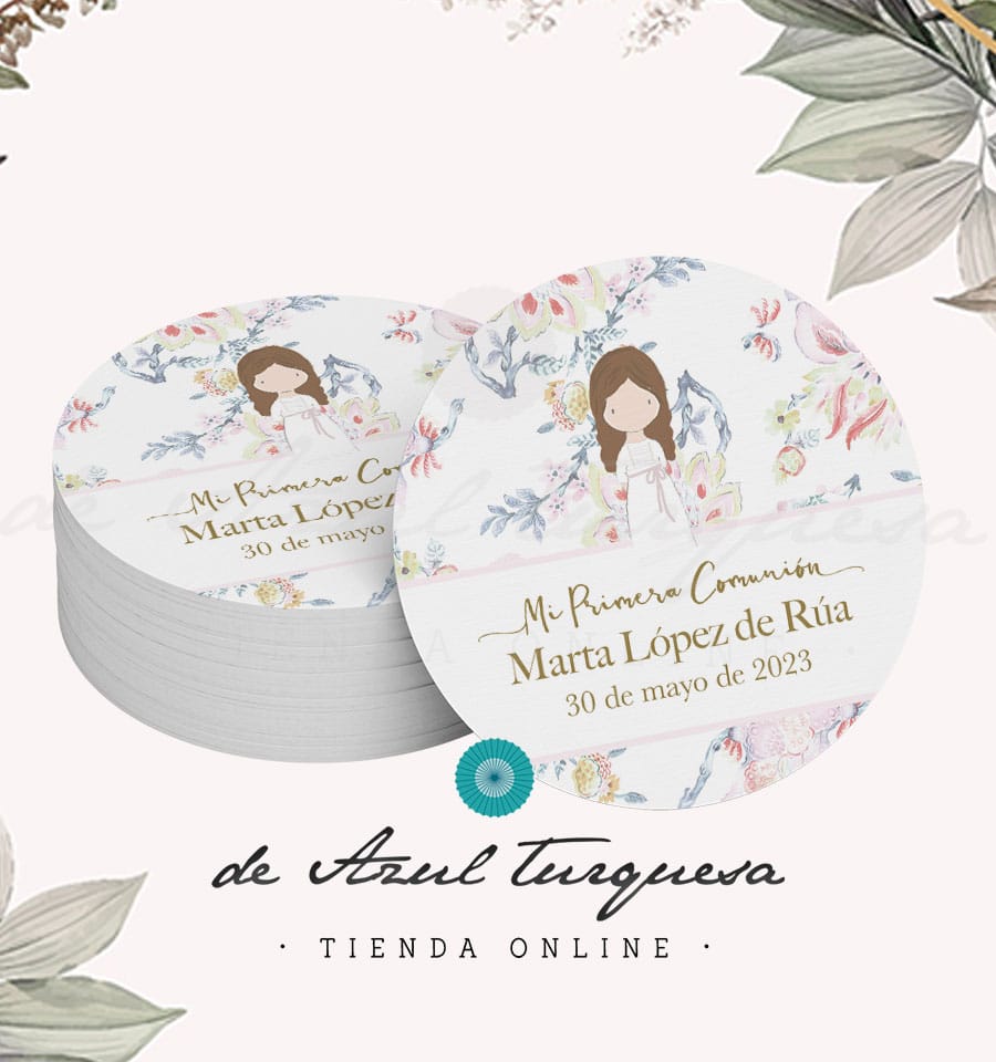 Etiqueta de comunión Atelier Niña etiquetas para regalos comunion