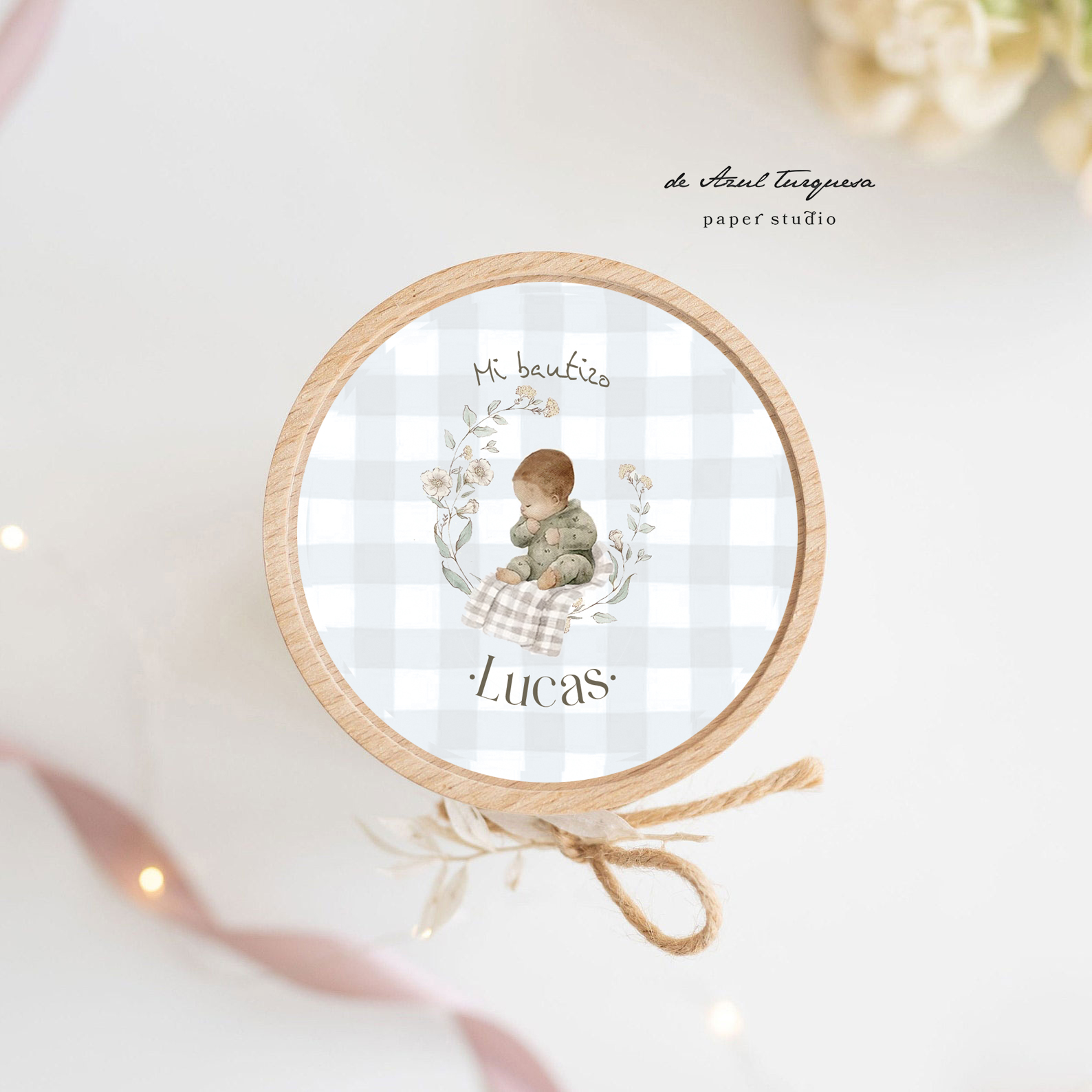 Etiqueta de bautizo Jolie etiquetas bautizo personalizadas