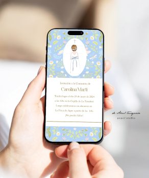 Invitación digital para comunión Mona
