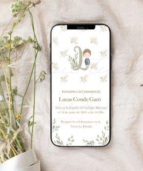 Invitación digital para comunión Menorca