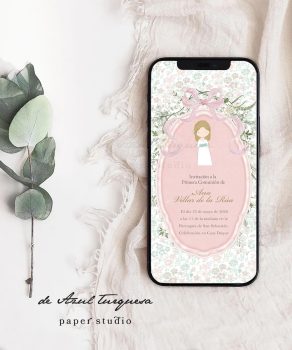 Invitación digital Lazo Rosa