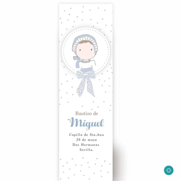 de Azul Turquesa - Paper Studio recordatorios bautizo niño