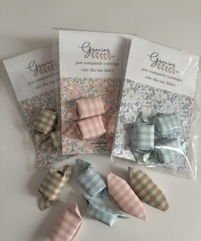 Bolsita golosinas comunión y bautizo bolsita de caramelos vichy